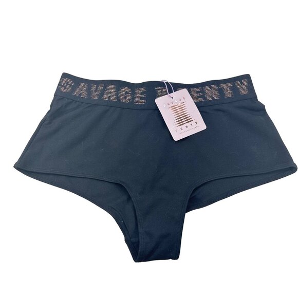 Savage X Fenty Women's Size Small Panty Brief High Waist Black New With Tags - Picture 1 of 9